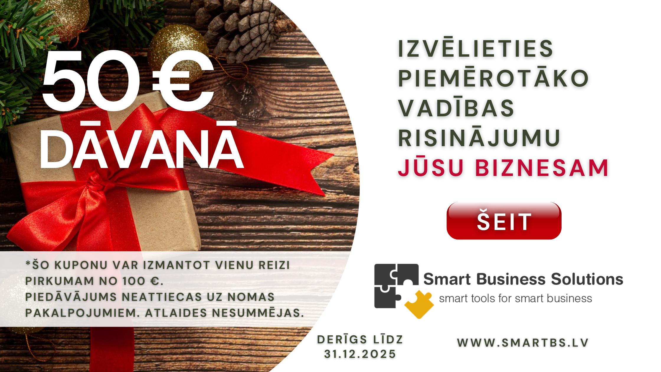 KUPONS - 50% DĀVANĀ 